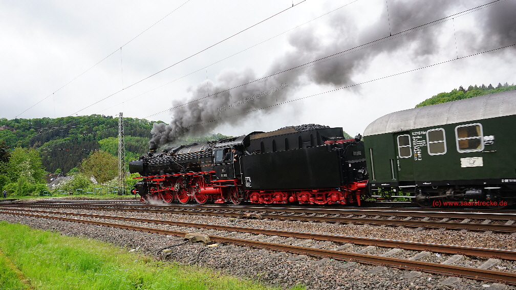 Dampfspektakel 2018 u.a. auf der Saarstrecke - Einfahrt Haltepunkt Serrig